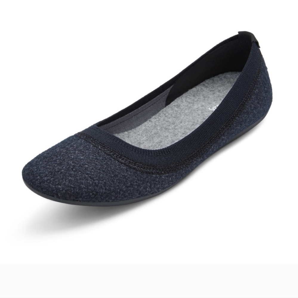 Allbirds Women's Merino Wool Breezers Ballet Flats Natural Black Size 6.5